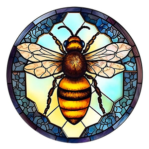 Animal Bee Glass Painting 30*30CM (canvas) Full Round Drill Diamond Painting