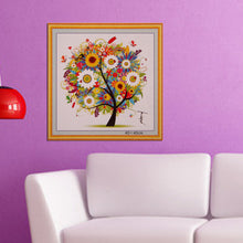 Load image into Gallery viewer, DIY Colorful Four Season Tree Counted Cross Stitch Kit Embroidery Summer
