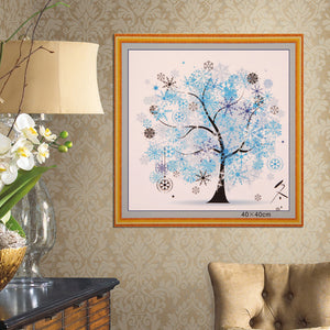 DIY Colorful Four Season Tree Counted Cross Stitch Kit Embroidery Winter