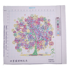 Load image into Gallery viewer, DIY Colorful Four Season Tree Counted Cross Stitch Kit Embroidery Winter
