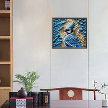 Load image into Gallery viewer, Embossed 3D Blue Bird 40*35CM (canvas) Full Round Drill Diamond Painting
