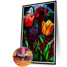 Load image into Gallery viewer, Stained Glass Tulip 40*60CM (canvas) Full Round AB Drill Diamond Painting
