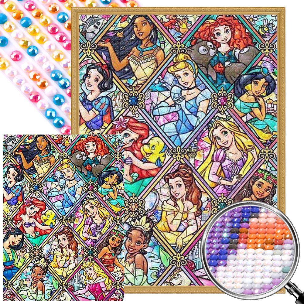 Disney Princess 40*55CM (canvas) Full Round AB Drill Diamond Painting