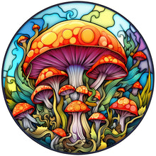 Load image into Gallery viewer, Stained Glass Mushrooms 30*30CM (canvas) Full Round Drill Diamond Painting
