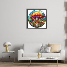 Load image into Gallery viewer, Stained Glass Mushrooms 30*30CM (canvas) Full Round Drill Diamond Painting
