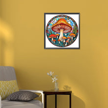 Load image into Gallery viewer, Stained Glass Mushrooms 30*30CM (canvas) Full Round Drill Diamond Painting
