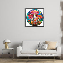 Load image into Gallery viewer, Stained Glass Mushrooms 30*30CM (canvas) Full Round Drill Diamond Painting
