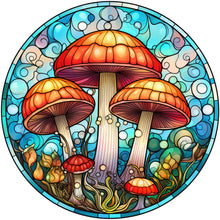 Load image into Gallery viewer, Stained Glass Mushrooms 30*30CM (canvas) Full Round Drill Diamond Painting
