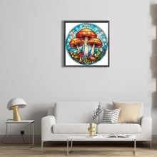 Load image into Gallery viewer, Stained Glass Mushrooms 30*30CM (canvas) Full Round Drill Diamond Painting
