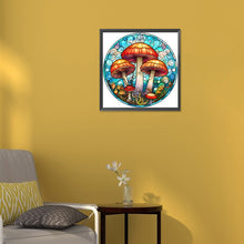 Load image into Gallery viewer, Stained Glass Mushrooms 30*30CM (canvas) Full Round Drill Diamond Painting
