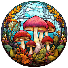 Load image into Gallery viewer, Stained Glass Mushrooms 30*30CM (canvas) Full Round Drill Diamond Painting
