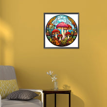 Load image into Gallery viewer, Stained Glass Mushrooms 30*30CM (canvas) Full Round Drill Diamond Painting
