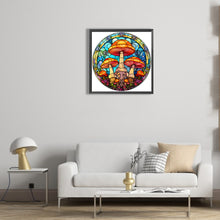 Load image into Gallery viewer, Stained Glass Mushrooms 30*30CM (canvas) Full Round Drill Diamond Painting
