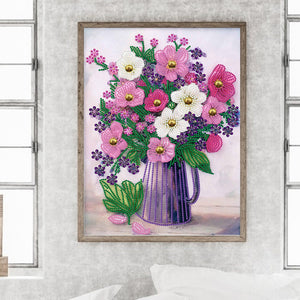 Vase Bouquet 30*40CM (canvas) Partial Special-Shaped Drill Diamond Painting