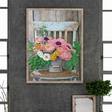 Load image into Gallery viewer, Bouquet On Chair 30*40CM (canvas) Partial Special-Shaped Drill Diamond Painting
