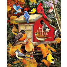 Load image into Gallery viewer, Tree House Flock Of Birds Cardinal Bluebird 40*50CM (canvas) Full Square Drill Diamond Painting
