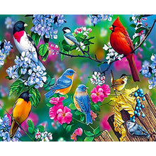 Load image into Gallery viewer, Birds And Flowers, Cardinals And Bluebirds 50*40CM (canvas) Full Square Drill Diamond Painting
