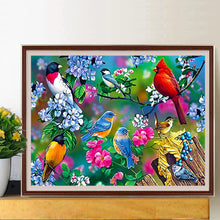 Load image into Gallery viewer, Birds And Flowers, Cardinals And Bluebirds 50*40CM (canvas) Full Square Drill Diamond Painting
