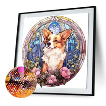 Load image into Gallery viewer, Dog Under Window Sill 30*30CM (canvas) Full Round Drill Diamond Painting
