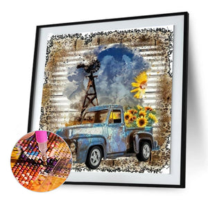 Old Car 30*30CM (canvas) Full Round Drill Diamond Painting