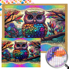 Load image into Gallery viewer, Flower Owl 45*40CM (canvas) Full Round AB Drill Diamond Painting
