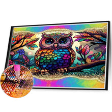 Load image into Gallery viewer, Flower Owl 45*40CM (canvas) Full Round AB Drill Diamond Painting
