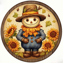 Load image into Gallery viewer, Autumn Scarecrow Sunflower 30*30CM (canvas) Full Round Drill Diamond Painting
