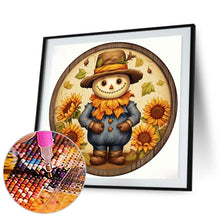 Load image into Gallery viewer, Autumn Scarecrow Sunflower 30*30CM (canvas) Full Round Drill Diamond Painting
