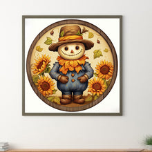 Load image into Gallery viewer, Autumn Scarecrow Sunflower 30*30CM (canvas) Full Round Drill Diamond Painting
