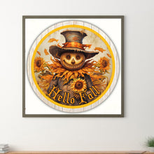 Load image into Gallery viewer, Autumn Scarecrow Sunflower 30*30CM (canvas) Full Round Drill Diamond Painting
