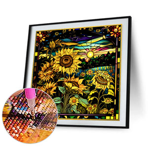 Autumn Sunflowers 50*50CM (canvas) Full Round Drill Diamond Painting