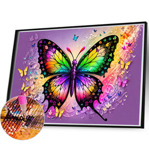 Colorful Butterfly 60*40CM (canvas) Full Round AB Drill Diamond Painting