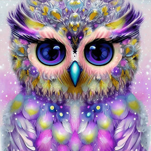 Owl 40*40CM (canvas) Full Round AB Drill Diamond Painting