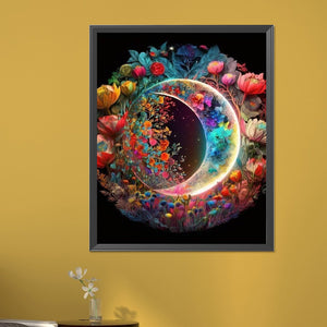 Dreamy Moonlight Flowers 40*50CM (canvas) Full Round AB Drill Diamond Painting