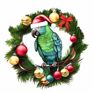 Small Animal Garland Parrot 30*30CM (canvas) Full Round Drill Diamond Painting