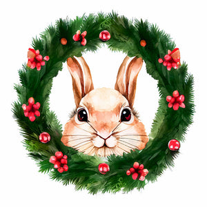 Small Animal Garland Bunny 30*30CM (canvas) Full Round Drill Diamond Painting