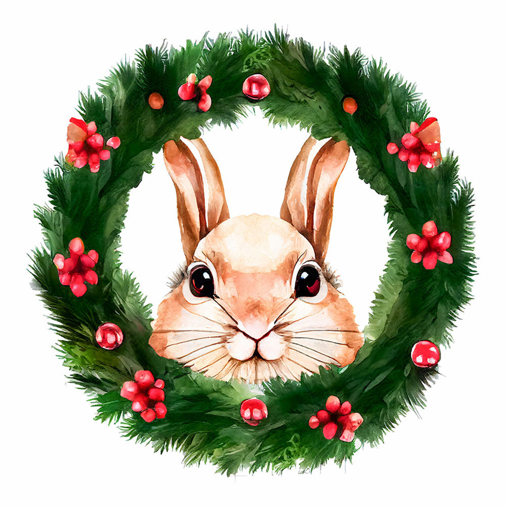 Small Animal Garland Bunny 30*30CM (canvas) Full Round Drill Diamond Painting