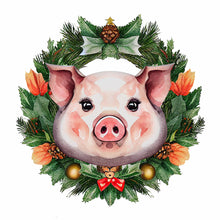 Load image into Gallery viewer, Small Animal Garland Pig 30*30CM (canvas) Full Round Drill Diamond Painting
