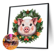 Load image into Gallery viewer, Small Animal Garland Pig 30*30CM (canvas) Full Round Drill Diamond Painting
