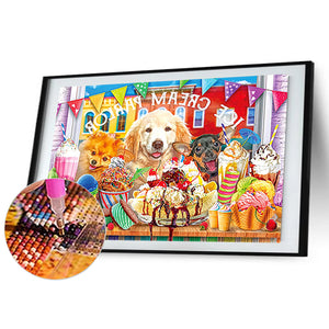 Puppy Life 70*50CM (canvas) Full Square Drill Diamond Painting