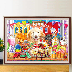 Puppy Life 70*50CM (canvas) Full Square Drill Diamond Painting