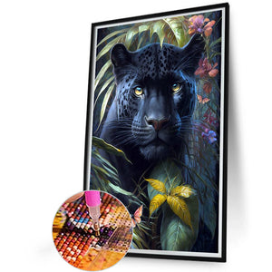 Black Panther 40*60CM (canvas) Full Round AB Drill Diamond Painting